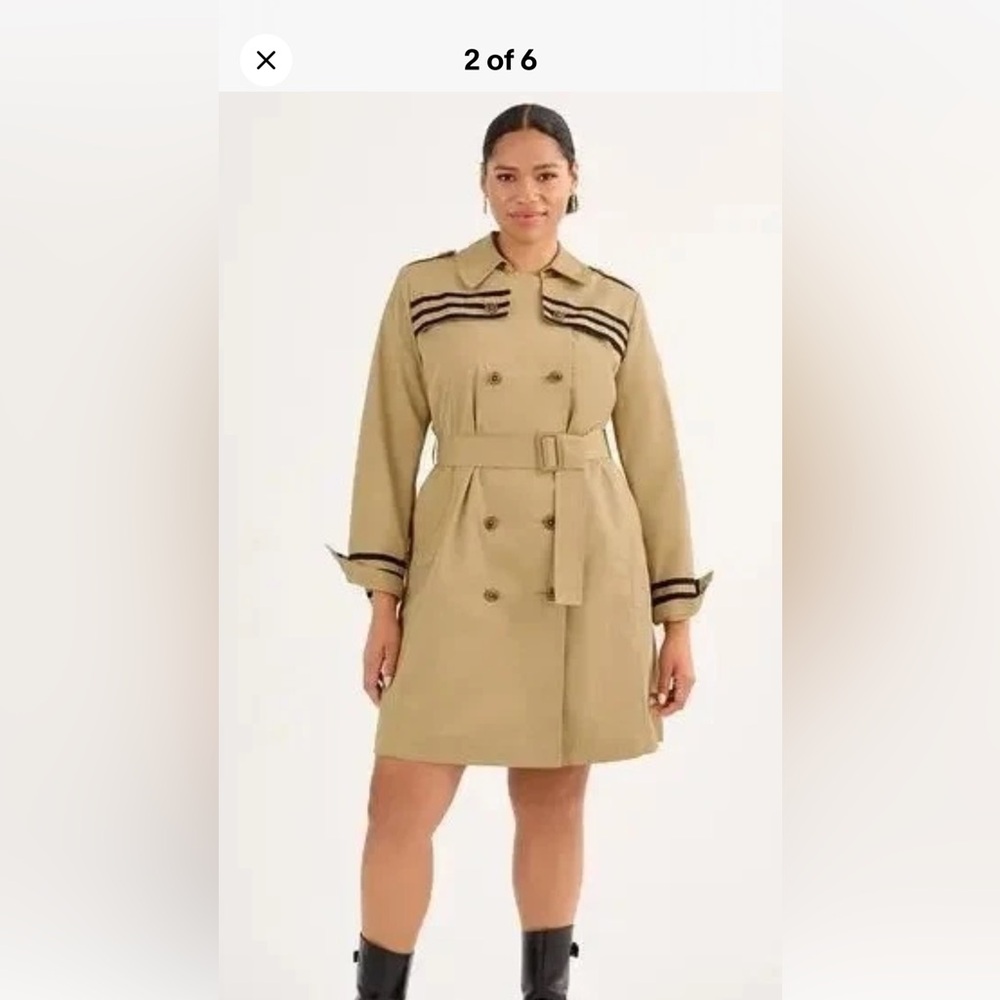 CAbi Beige Trench Coat Medium #6669 NEW